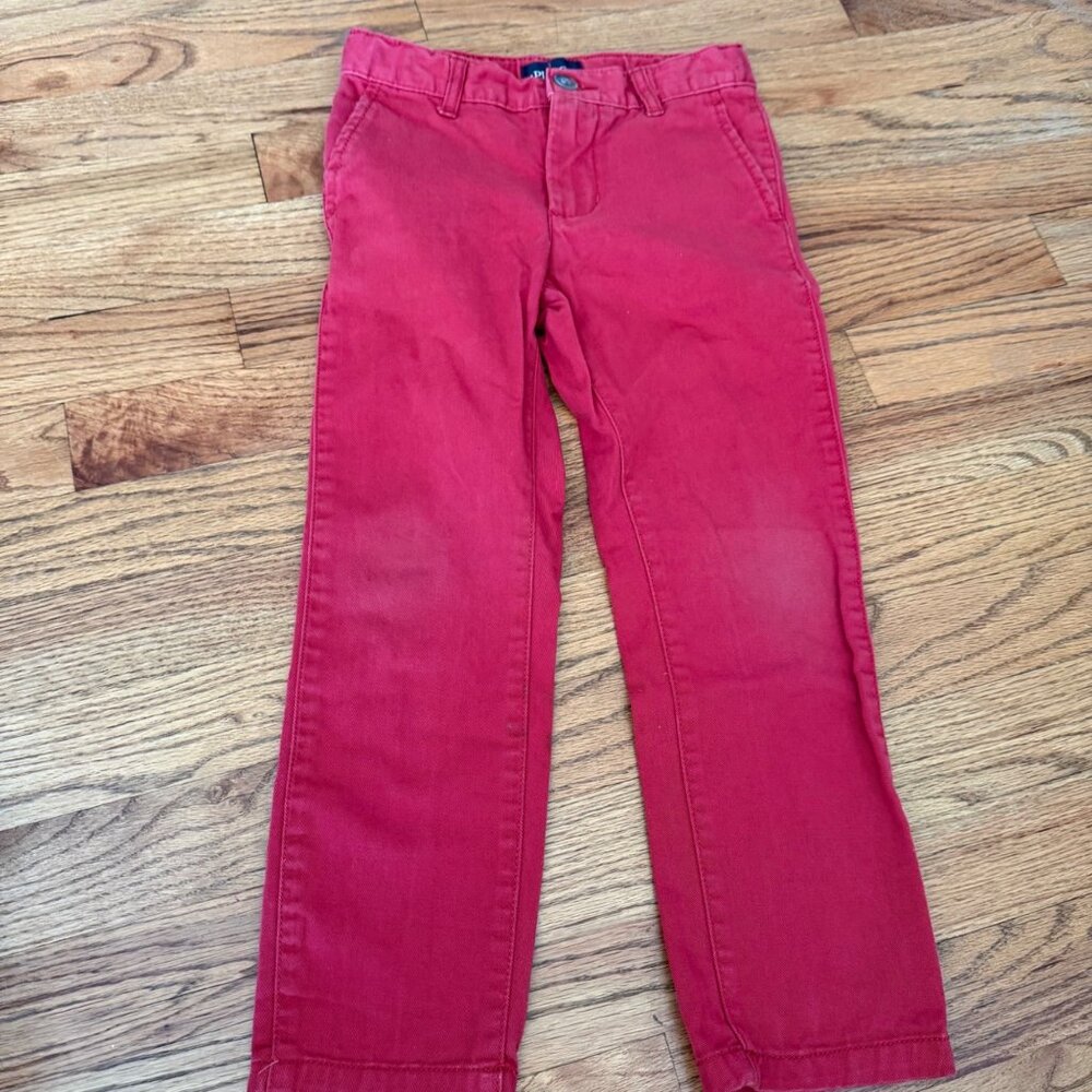 CHILDRENS PLACE BOYS SIZE 5 RED CHINO PANTS